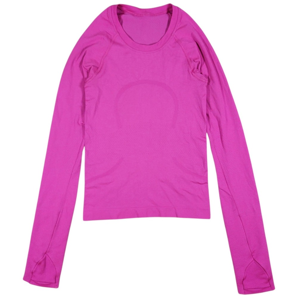 Lululemon Swiftly Tech Long-Sleeve Shirt 2.0 Womens 0 Pink Crewneck Thumbholes